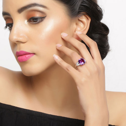 Ring: 5.87ct Amethyst with White Diamonds in .925 Silver by Bids.com on Tampa Home & Garden Store