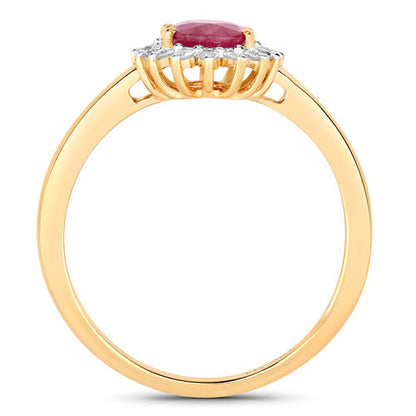 Ring 1.01ct genuine ruby with white diamond halo in 10K yellow gold by Bids.com on Tampa Home & Garden Store