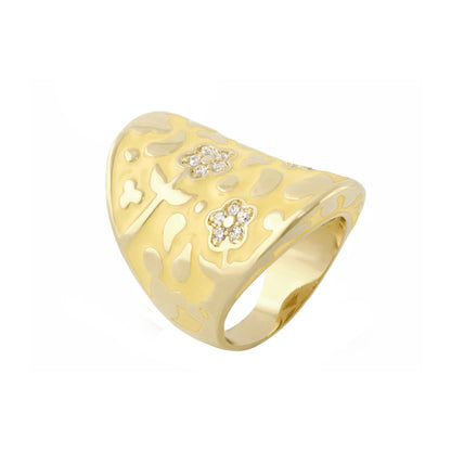 Cocktail ring Flowers by Orly Swirl Pavé Flower Dome gold with diamond accents by Lauren G Adams on Tampa Home & Garden Store