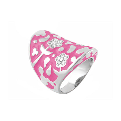 Cocktail ring Flowers by Orly Swirl Pavé Flower Dome in pink with Lauren G Adams on Tampa Home & Garden Store