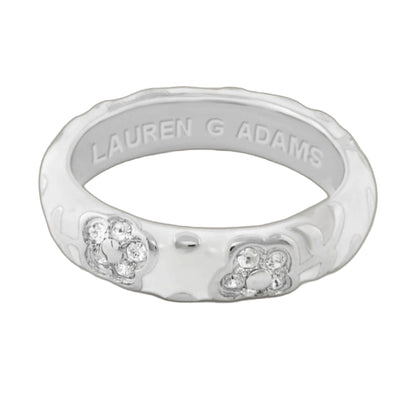 Flowers By Orly Stackable Ring, silver-tone band with crystal skull accents, Lauren G Adams on Tampa Home & Garden Store