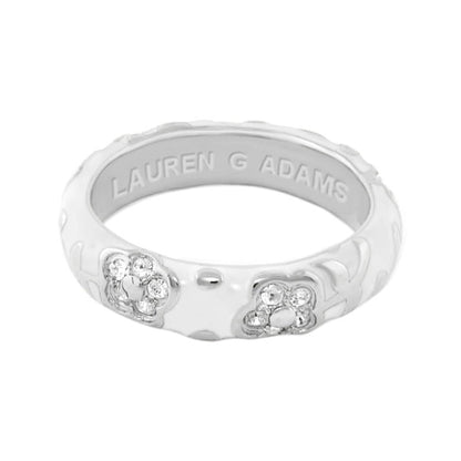 Flowers By Orly stackable ring Lauren G Adams silver band with crystal flower clusters on Tampa Home & Garden Store