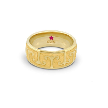 Renaissance Style Ring Scroll Band gold with ornate scroll motif Lauren G Adams LGA on Tampa Home & Garden Store