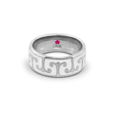 Renaissance Ring - Scroll Band, silver with scrollwork, LGA stamp by Lauren G Adams on Tampa Home & Garden Store