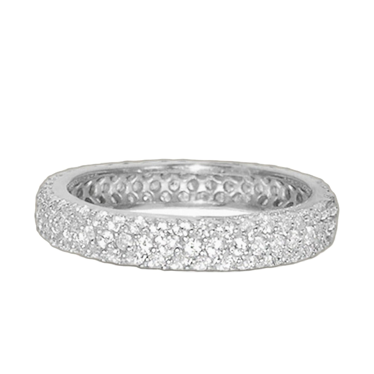 Glamour Pave Ring eternity band in silver-tone metal with pavé texture by Lauren G Adams on Tampa Home & Garden Store