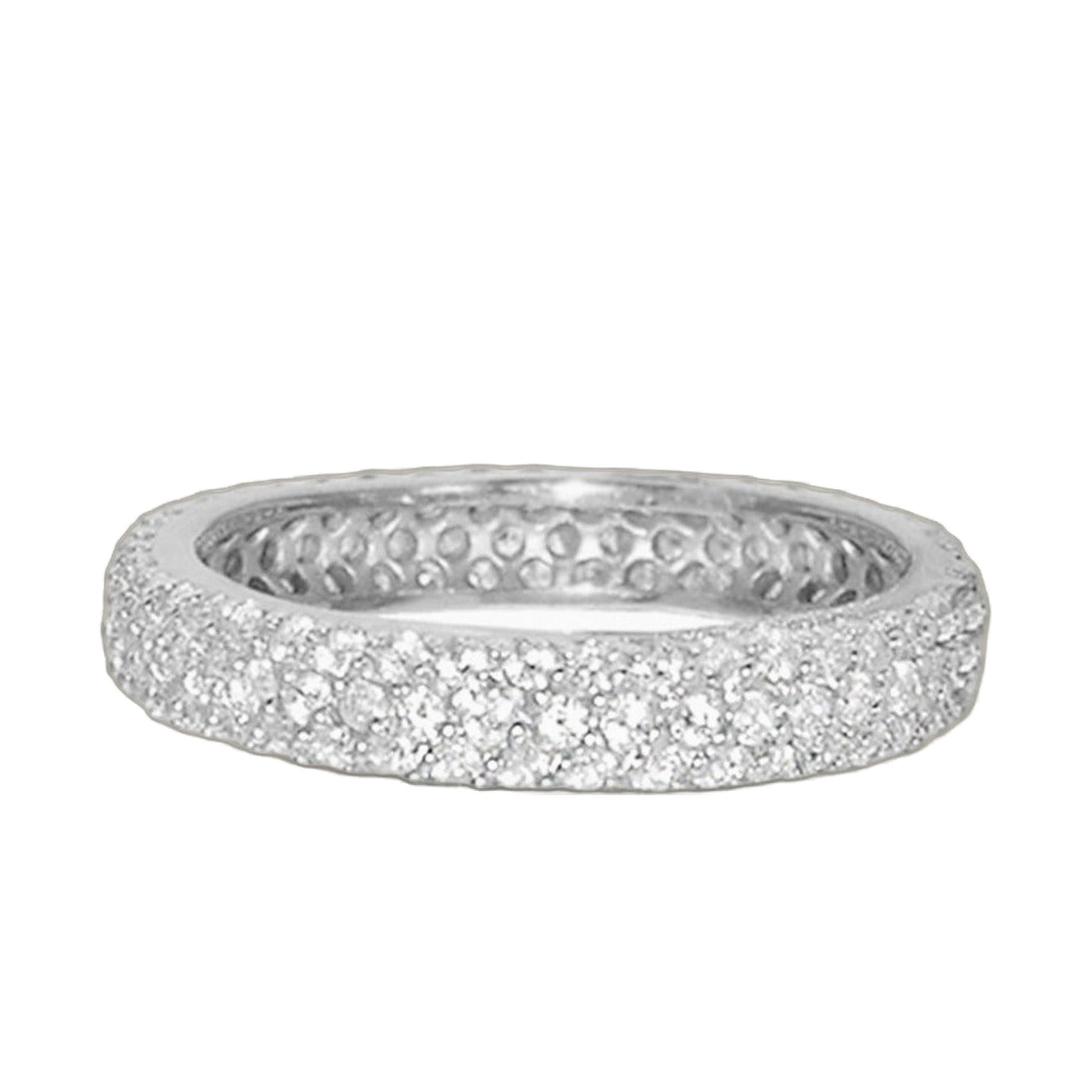 Glamour Pave Ring eternity band in silver-tone metal with pavé texture by Lauren G Adams on Tampa Home & Garden Store