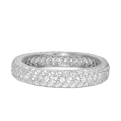 Glamour Pave Ring eternity band in silver-tone metal with pavé texture by Lauren G Adams on Tampa Home & Garden Store