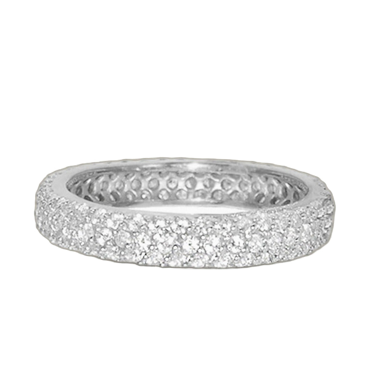 Glamour Pave Ring, Lauren G Adams silver-tone eternity band with pavé diamonds around on Tampa Home & Garden Store