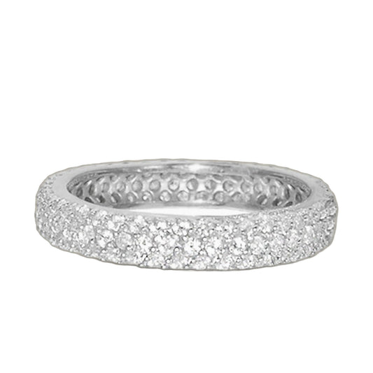 Glamour Pave Ring, Lauren G Adams silver-tone eternity band with pavé diamonds around on Tampa Home & Garden Store