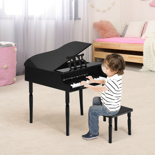 30-Key Wood Toy Kids Grand Piano with Bench - Tampa Home & Garden Store