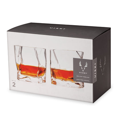 Molten Tumblers stemless cocktail glasses by Viski, set of 2 on Tampa Home & Garden Store