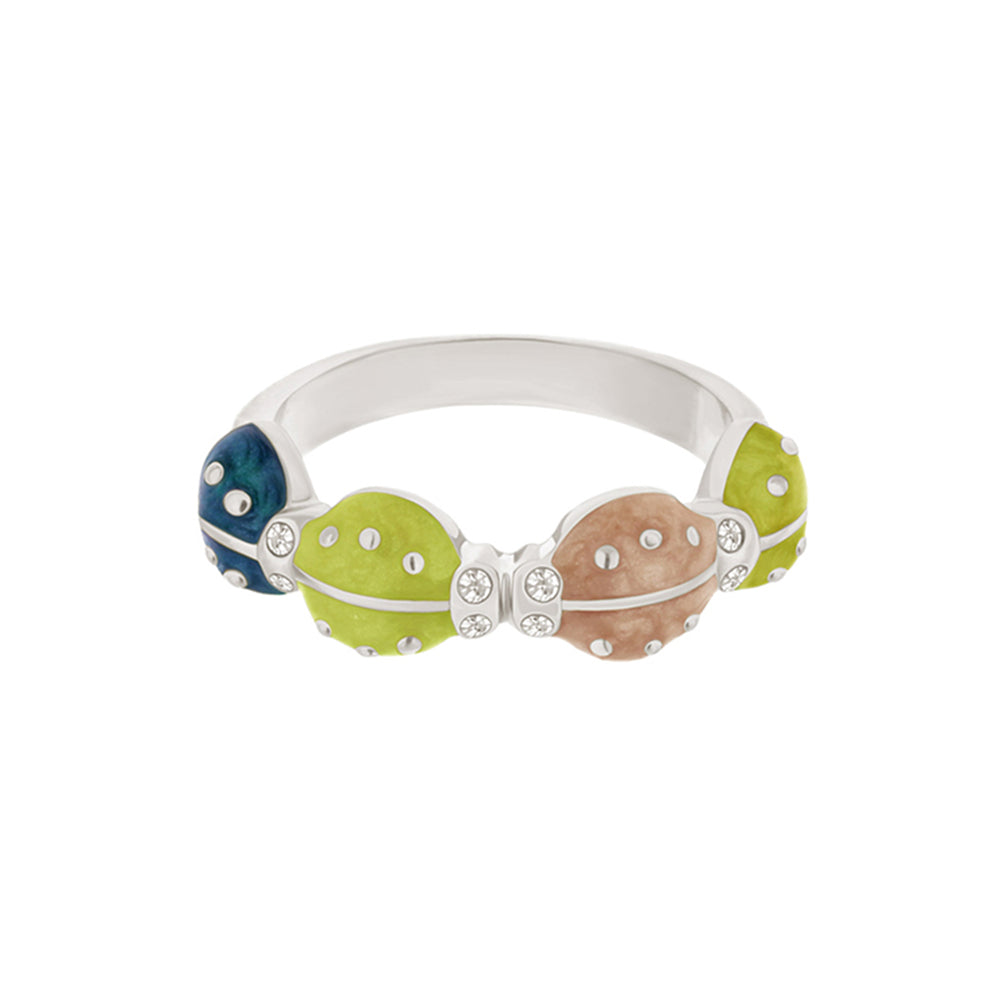 Lady Poof Ring, a Lauren G Adams multicolor enamel stackable ring with crystal accents on Tampa Home & Garden Store