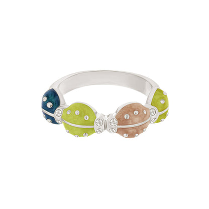 Lady Poof Ring, a Lauren G Adams multicolor enamel stackable ring with crystal accents on Tampa Home & Garden Store