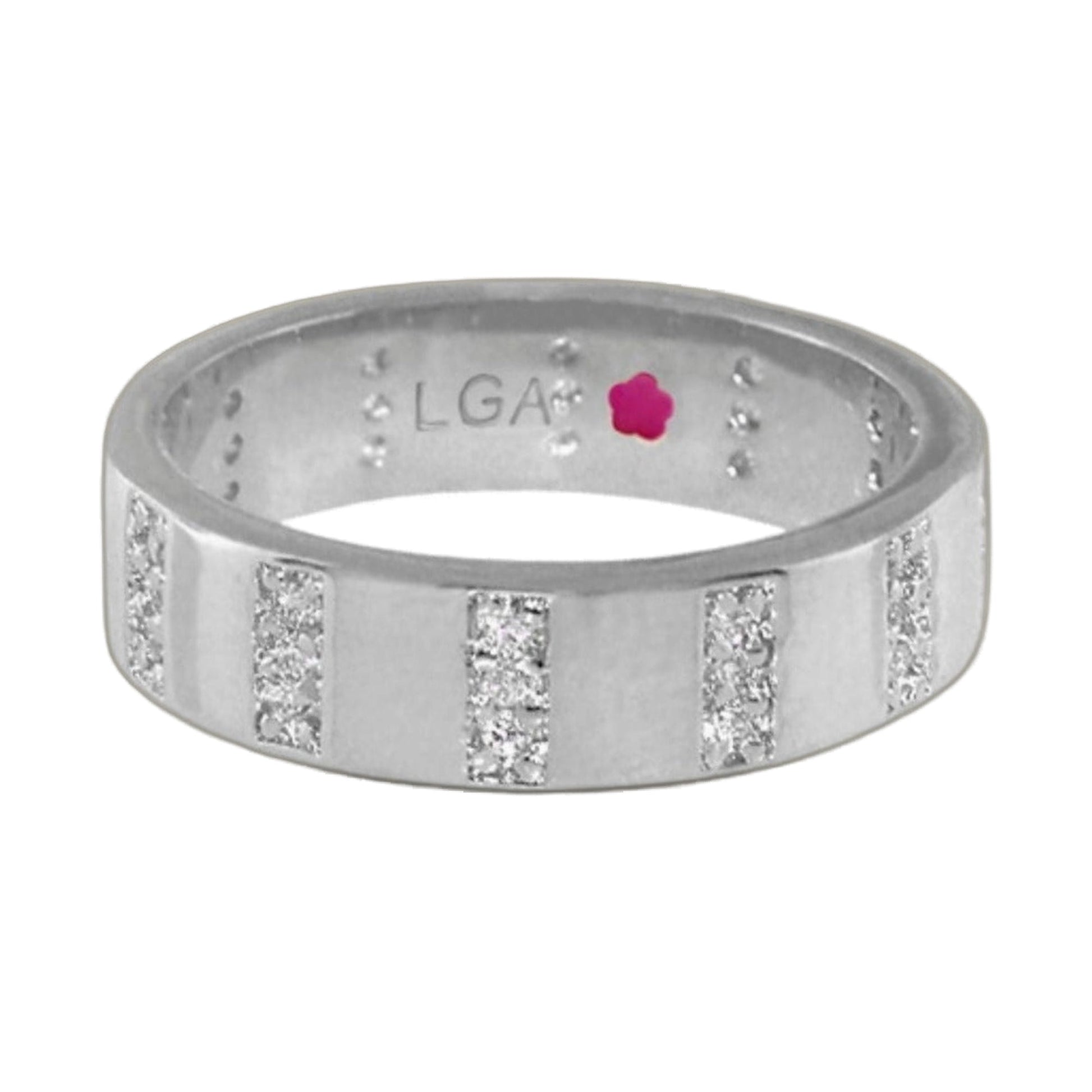 Glamour pave stackable eternity ring with pave stripe band in silver, Lauren G Adams on Tampa Home & Garden Store