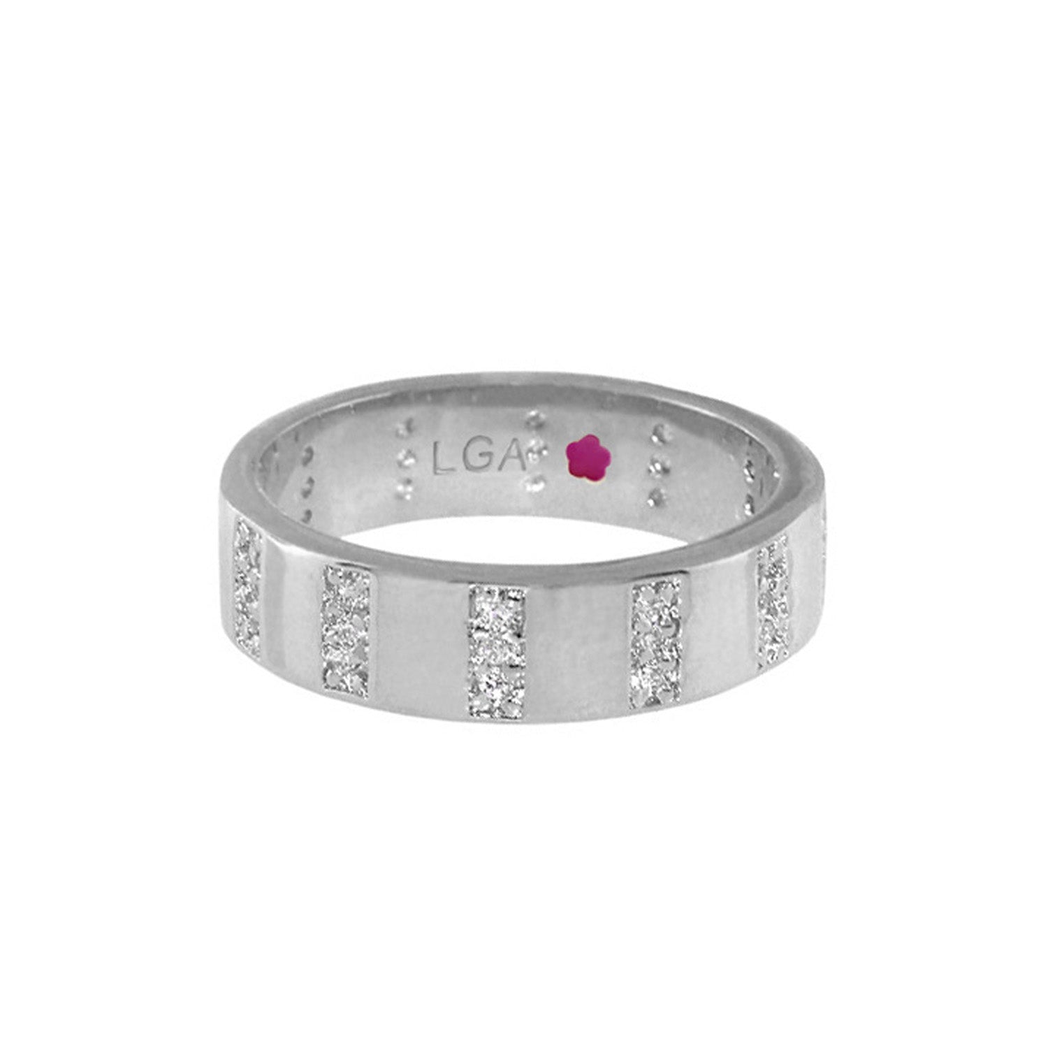 Glamour Pave Stackable Ring pavé stripe band eternity ring silver diamonds Lauren G Adams on Tampa Home & Garden Store