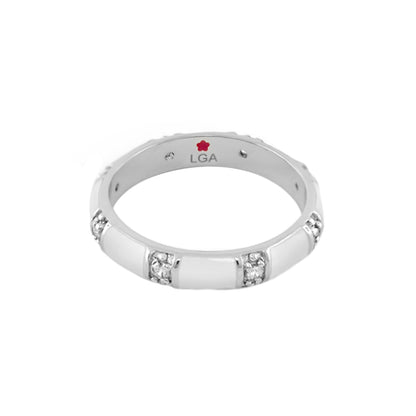 Santa Barbara Ring stackable silver ring by Lauren G Adams with crystal accents on Tampa Home & Garden Store