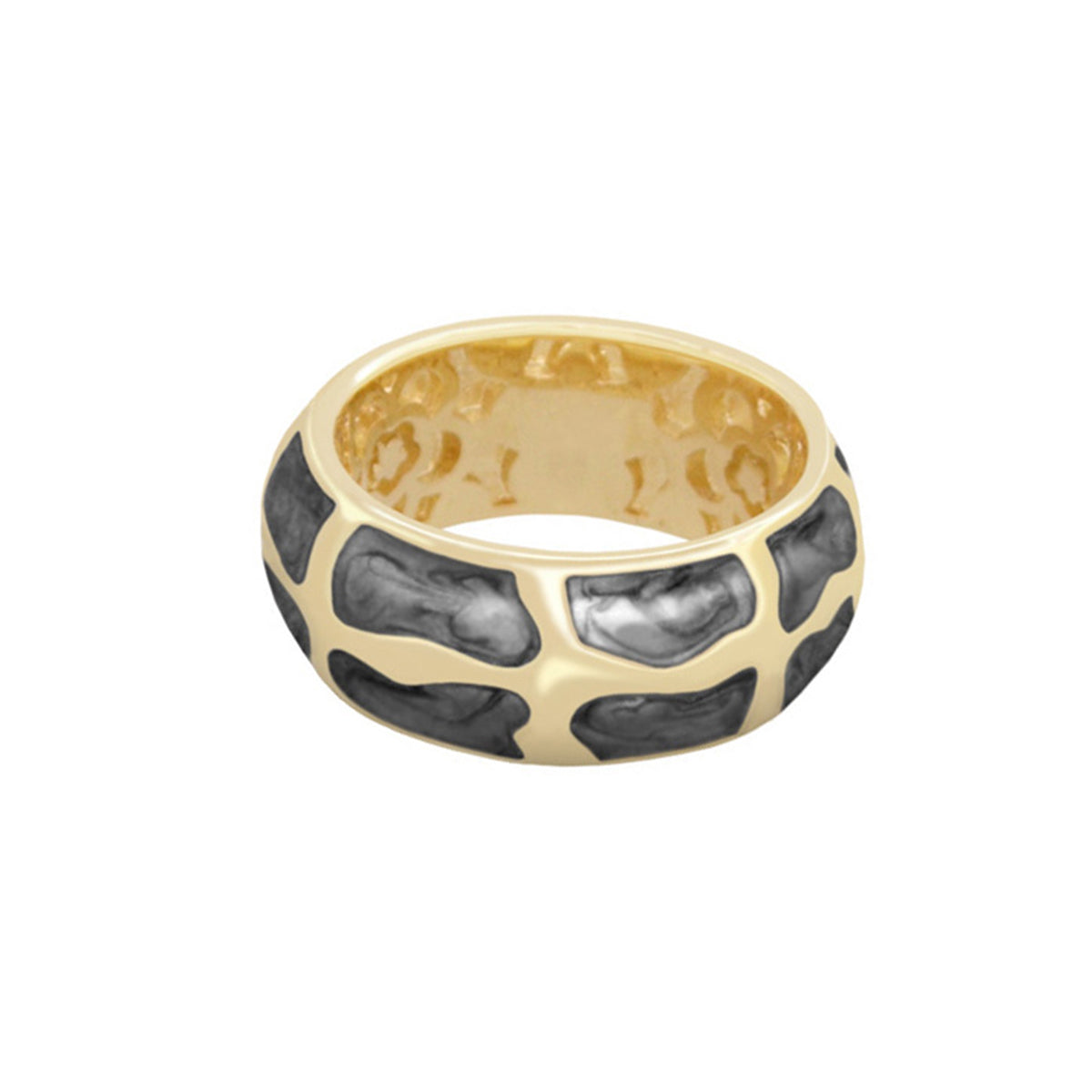 Puzzle Band Ring gold band with black mosaic inlay Lauren G Adams on Tampa Home & Garden Store