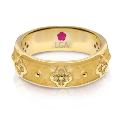 Clover and Clover ring by Lauren G Adams, gold-tone clover motif LGA inside on Tampa Home & Garden Store