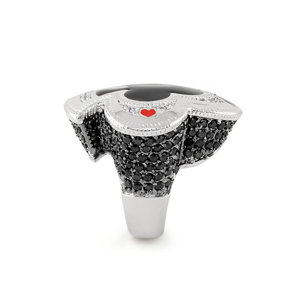 Players Club Ring cocktail ring with black pavé and red heart by Lauren G Adams on Tampa Home & Garden Store