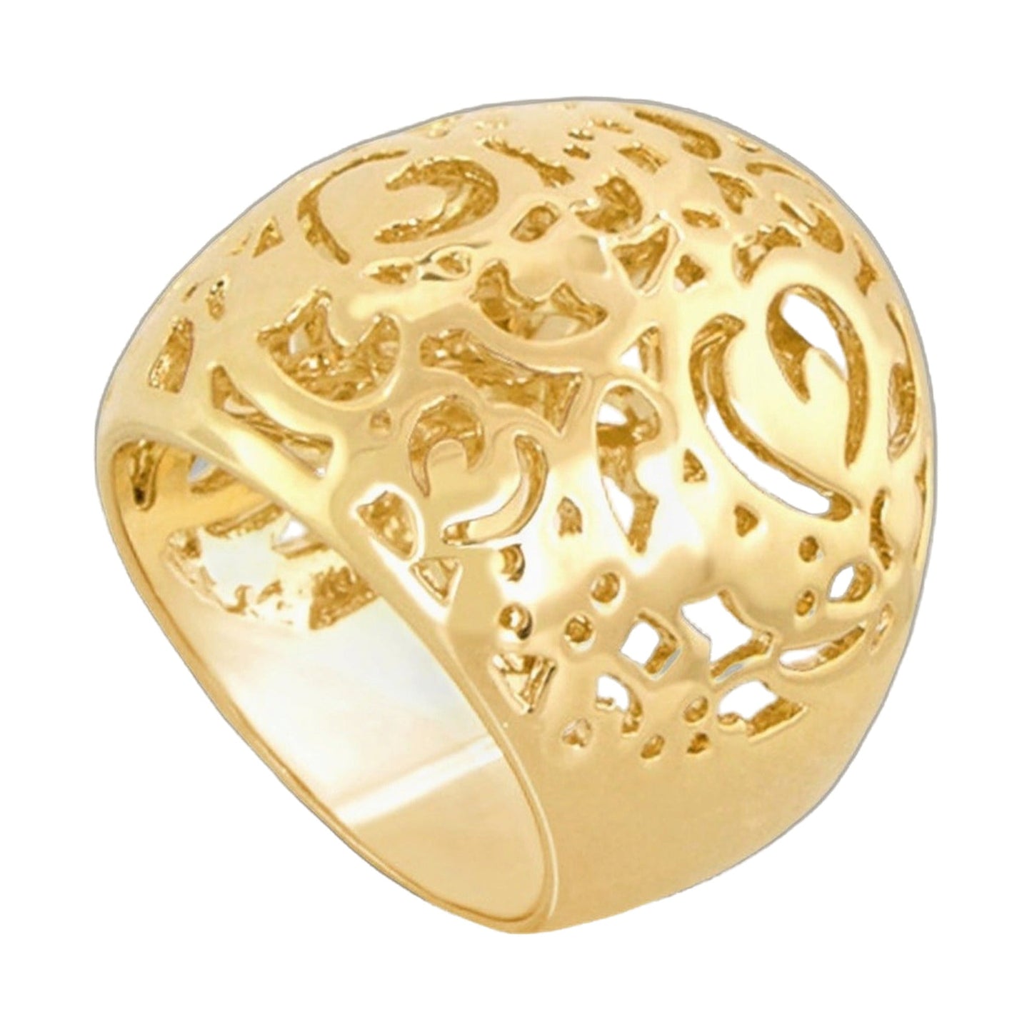 Hidden Hearts Ring Filigree Dome gold tone cocktail ring Lauren G Adams on Tampa Home & Garden Store