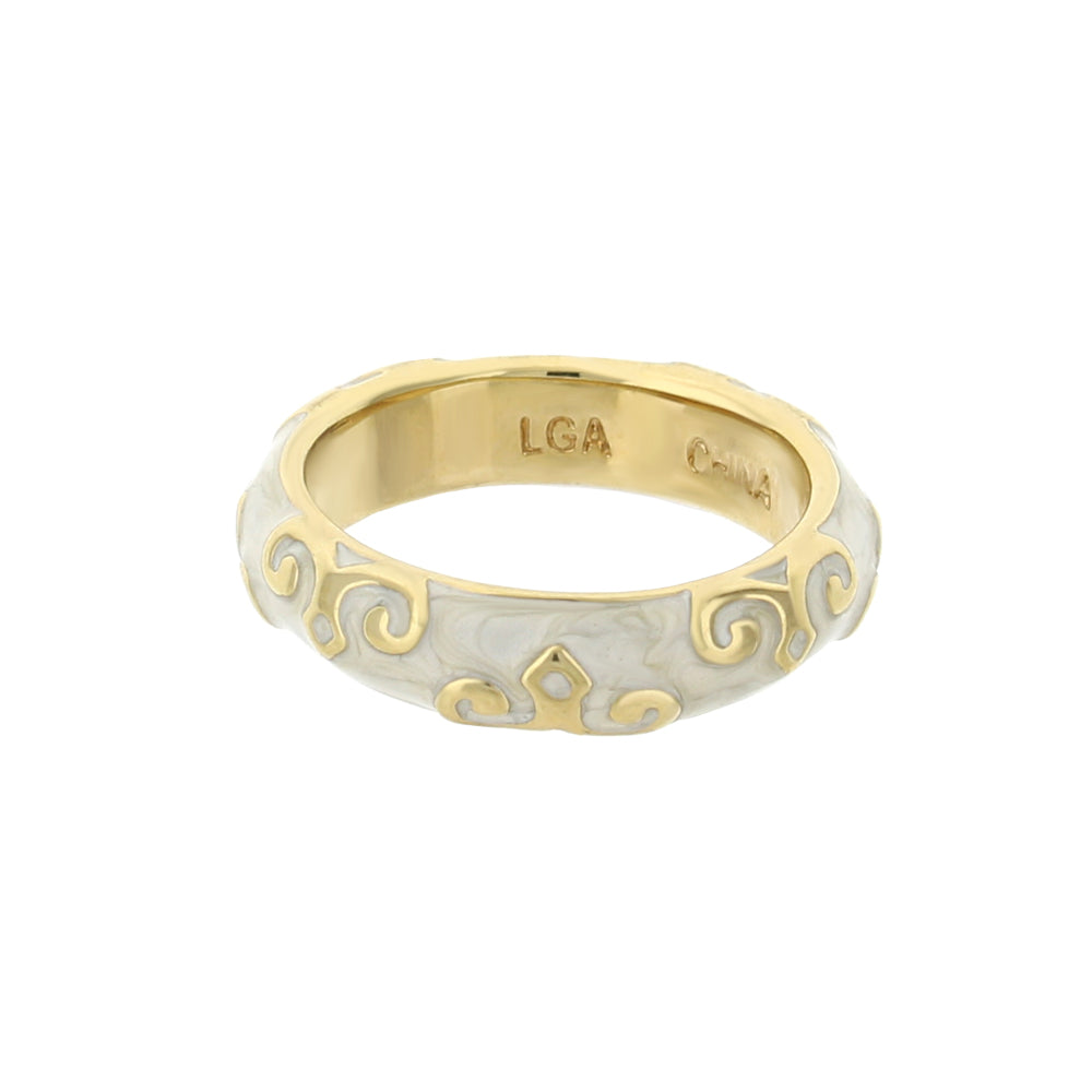 Moroccan Stackable Gold Ring and a Lattice Band