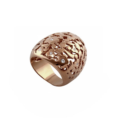 Flowers by Orly cocktail ring rose gold dome with floral lattice stones on Tampa Home & Garden Store