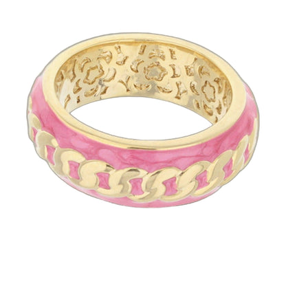 Laguna Links Band Ring pink enamel with gold-tone interior detailing on Tampa Home & Garden Store