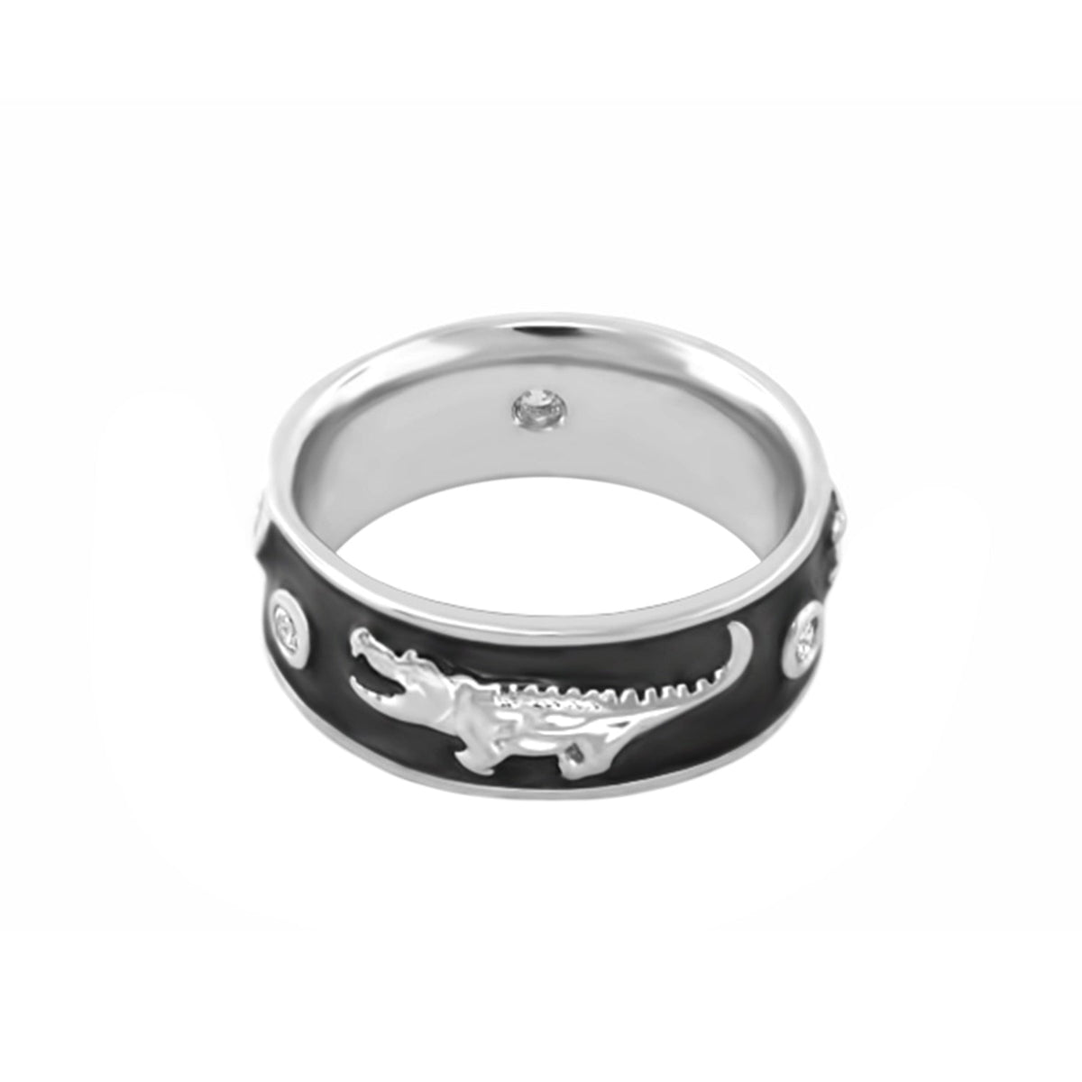 Animal Paradise Ring Alligator Band by Lauren G Adams enamel ring with alligator motif on Tampa Home & Garden Store