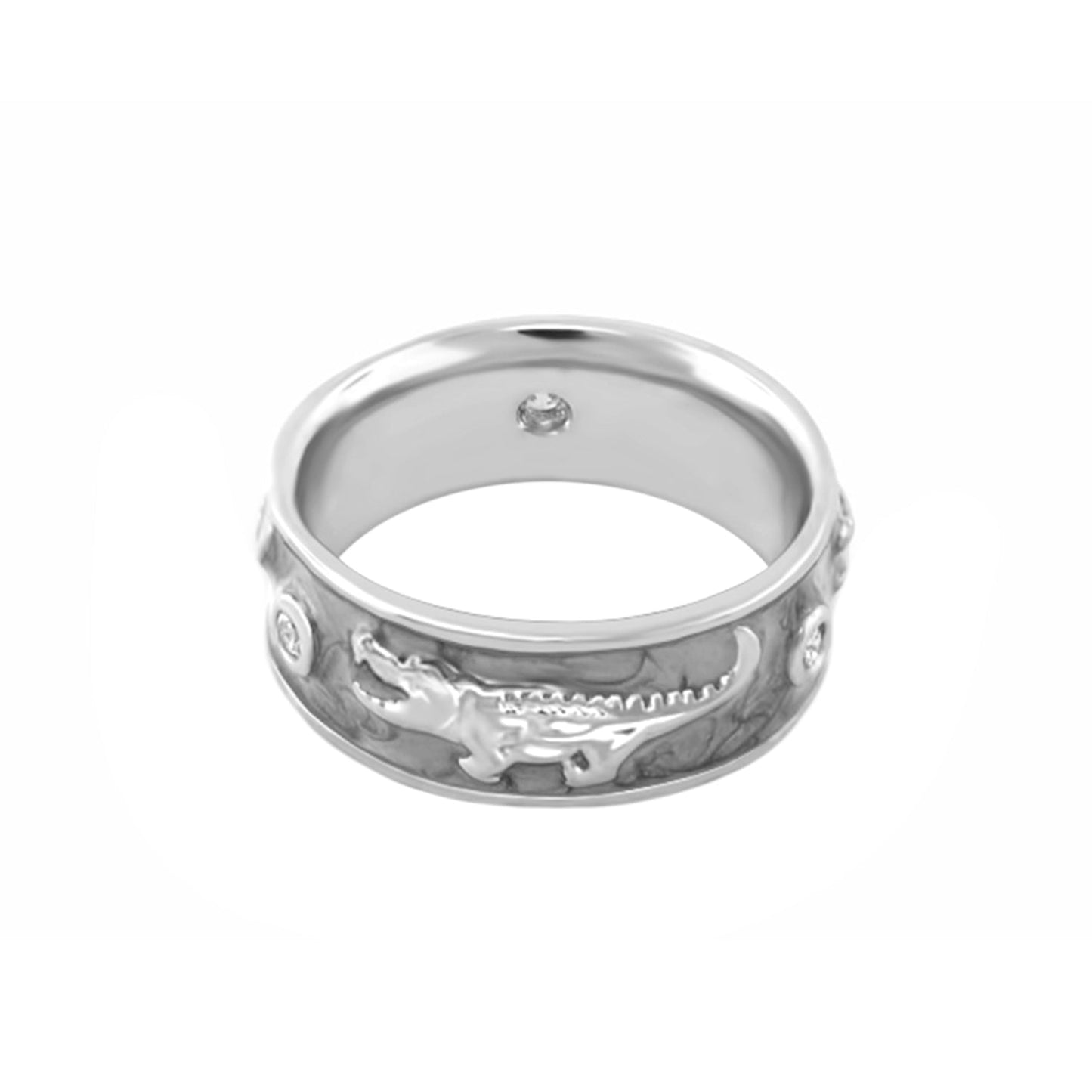 Animal Paradise Ring Alligator Band by Lauren G Adams, silver-tone embossed alligator motif on Tampa Home & Garden Store