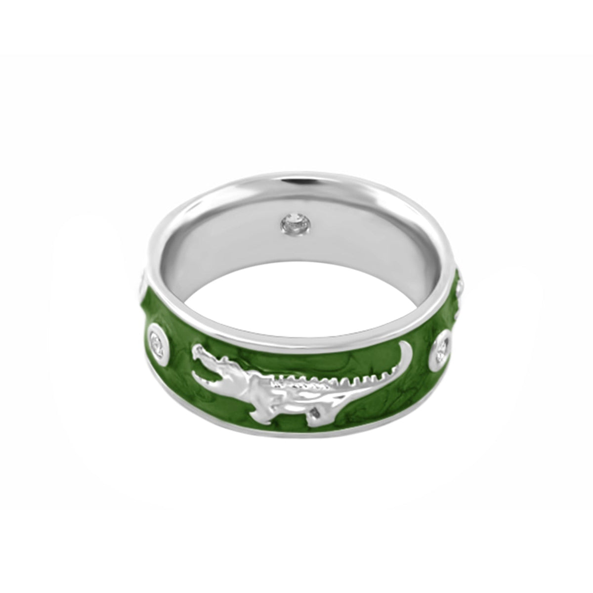 Animal Paradise Ring Alligator Band enamel silver setting alligator relief Lauren G Adams on Tampa Home & Garden Store