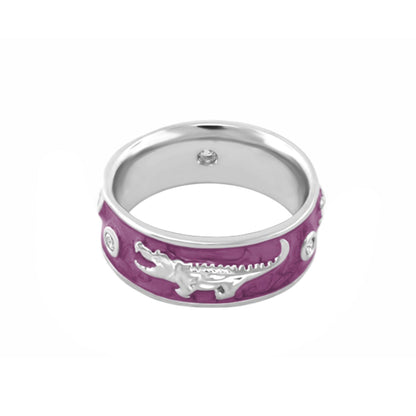 Animal Paradise Ring Alligator Band purple enamel with silver accent by Lauren G Adams on Tampa Home & Garden Store