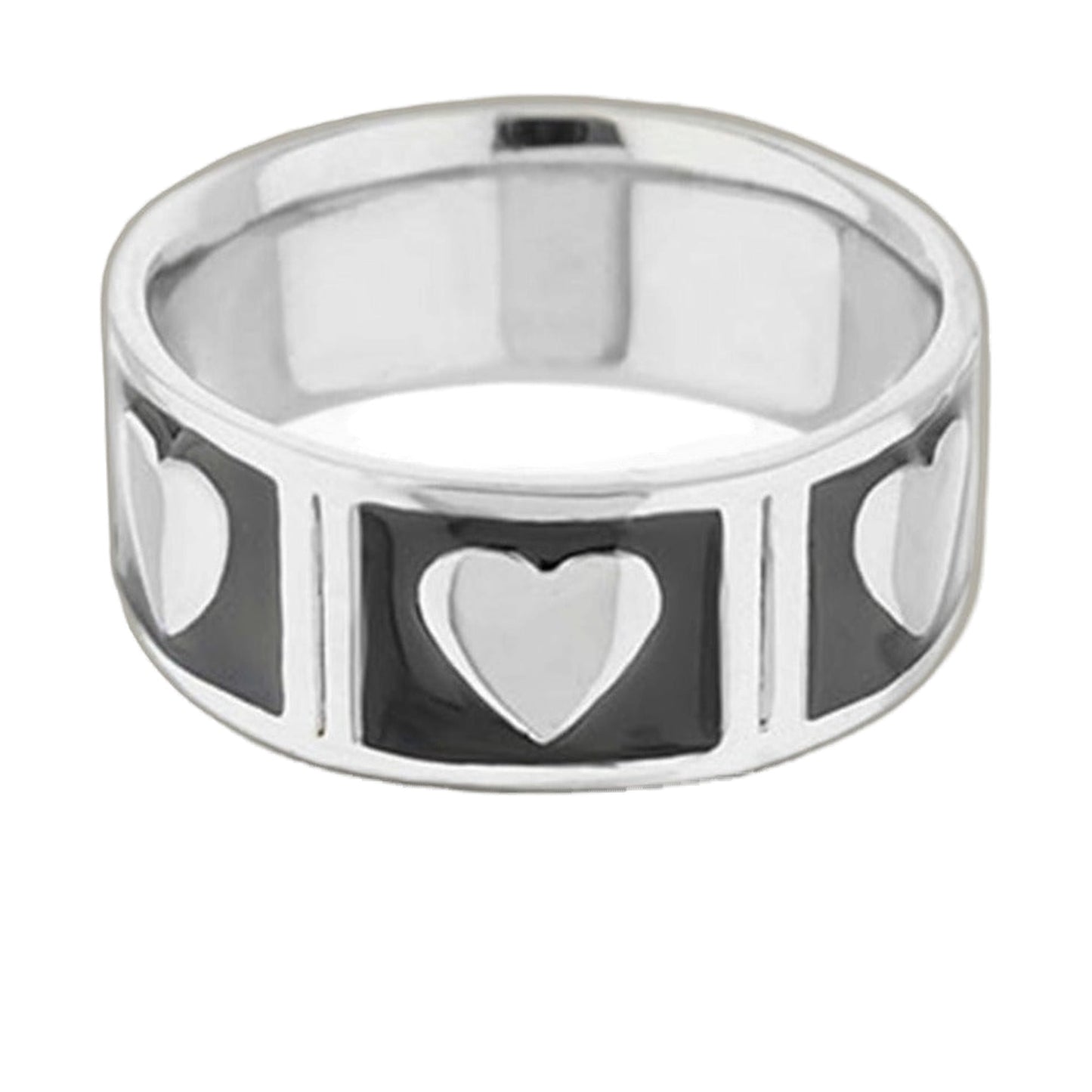 Lots of Love Band Ring by Lauren G Adams with bold LOVE motif on a wide silver band on Tampa Home & Garden Store