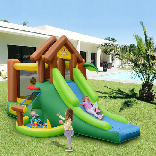 Kids Inflatable Jungle Bounce House Castle with 735W Blower - Tampa Home & Garden Store