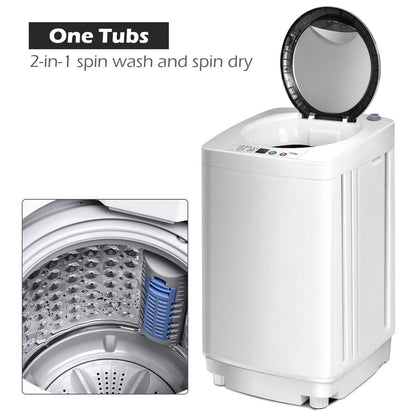 Portable 7.7 lbs Automatic Laundry Washing Machine with Drain Pump