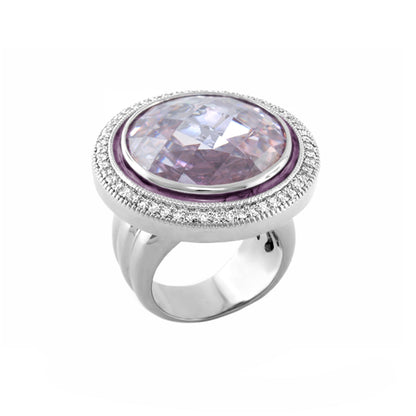 Glamour Cocktail Ring silver setting with lavender gemstone and diamond halo by Lauren G Adams on Tampa Home & Garden Store