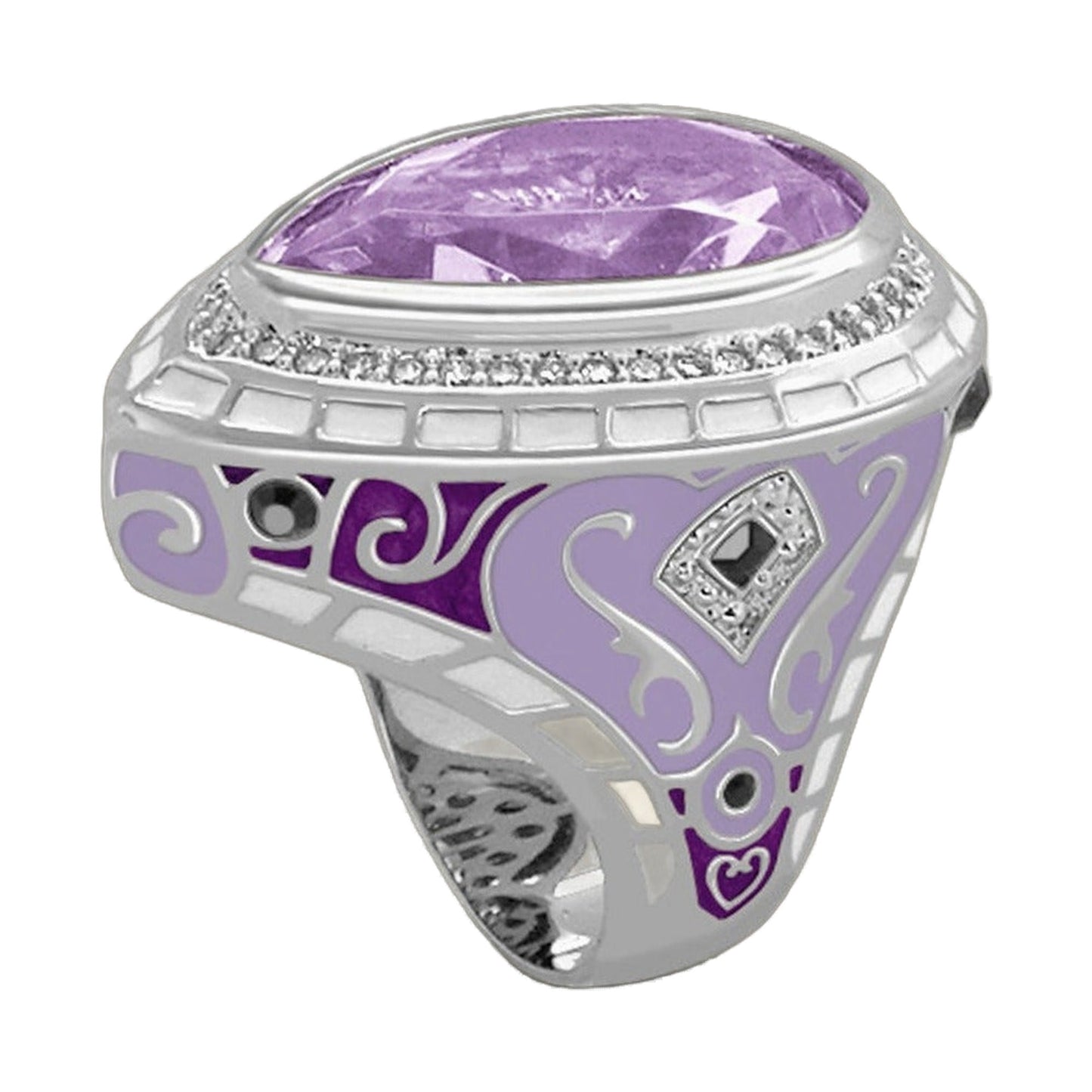 Elegant Drops Cocktail Ring purple gemstone and diamond-accented silver band by Lauren G Adams on Tampa Home & Garden Store