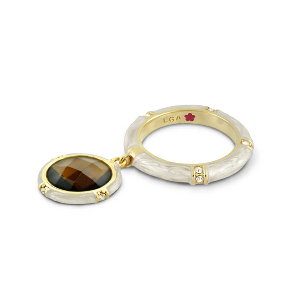 Prince Charming Ring Round Charm Pavé Band by LGA brown pendant on Tampa Store on Tampa Home & Garden Store