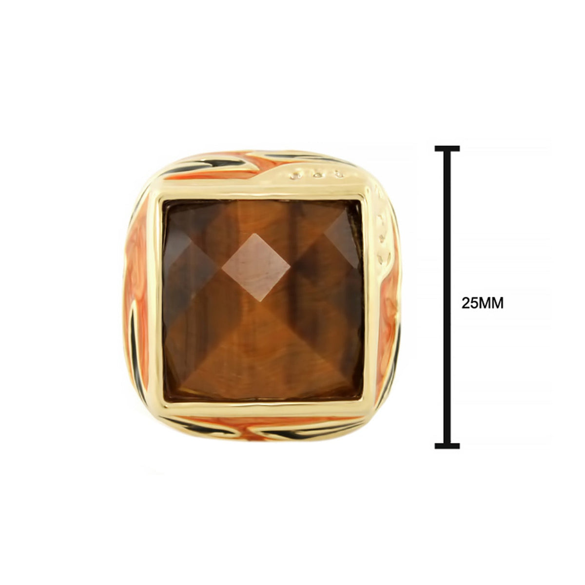 Lauren G Adams Animal Paradise Tiger Stripe Cocktail Ring with a large square brown gemstone in a gold-tone setting on Tampa Home & Garden Store