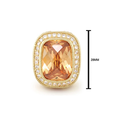 Peace and Dove cocktail ring by Lauren G Adams in gold with orange stone and diamond halo on Tampa Home & Garden Store