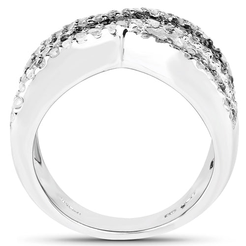 Ring 1.57ct genuine blue, white & black diamonds in a .925 sterling silver band by Bids.com on Tampa Home & Garden Store