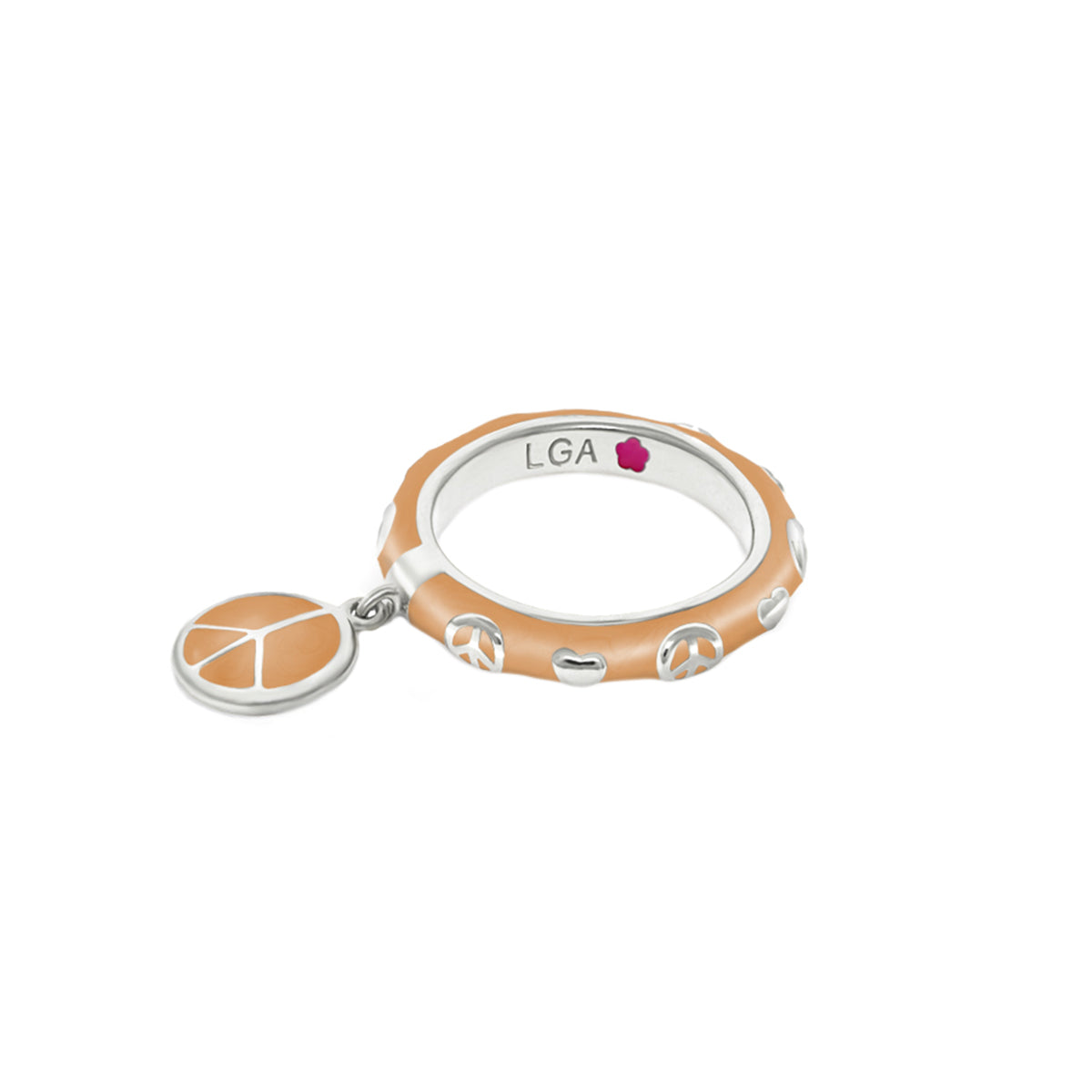 Charming 2 Stackable Ring Peace Charm enamel band with peace icons by Lauren G Adams on Tampa Home & Garden Store