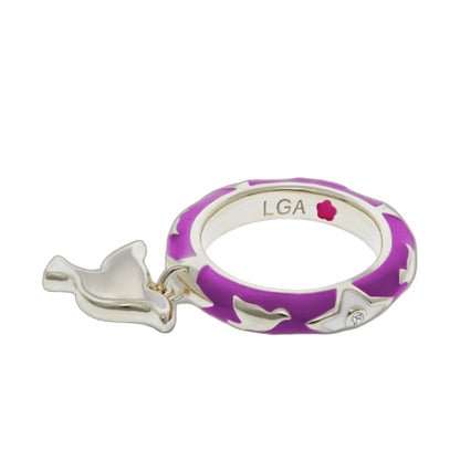 Charming 2 Stackable Ring Dove Charm purple enamel with silver dove accent Lauren G Adams on Tampa Home & Garden Store