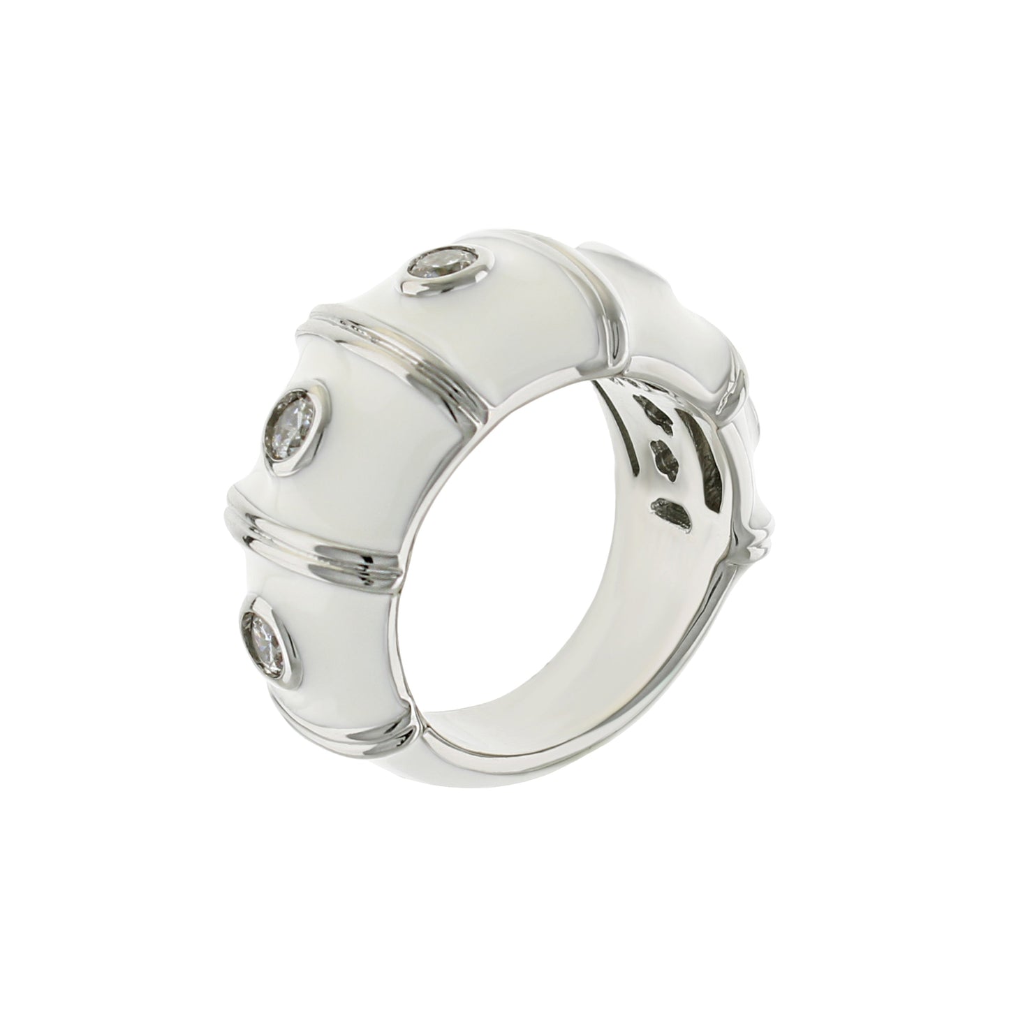 Tiny Dots Band Ring by Lauren G Adams, silver-tone band with round crystal accents on Tampa Home & Garden Store