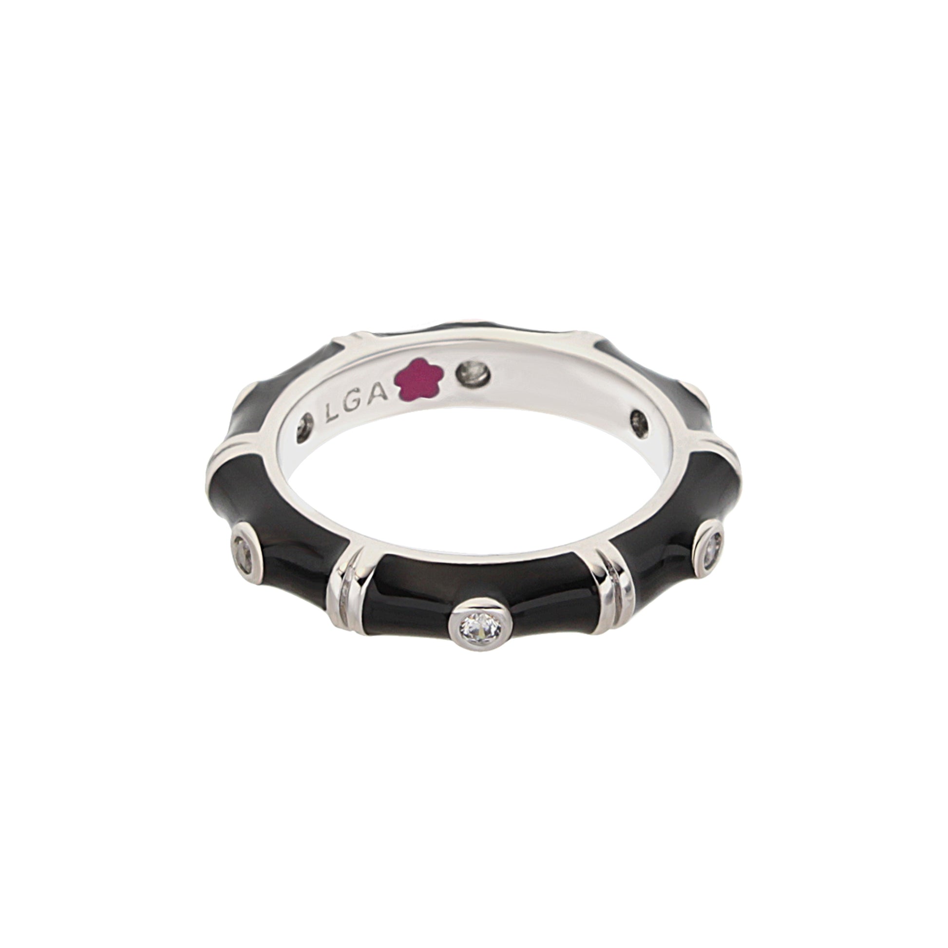 Tiny Dots Stackable Ring Crystal Dot Band white and black camo with crystals by Lauren G Adams on Tampa Home & Garden Store