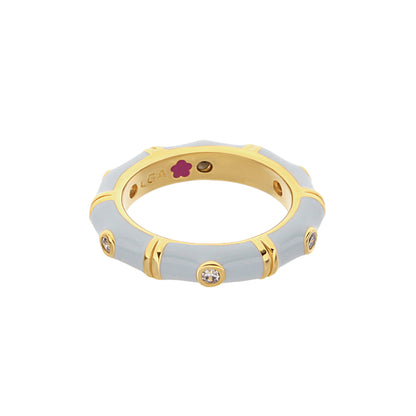 Tiny Dots Stackable Ring Crystal Dot Band blue enamel with gold accents by Lauren G Adams on Tampa Home & Garden Store