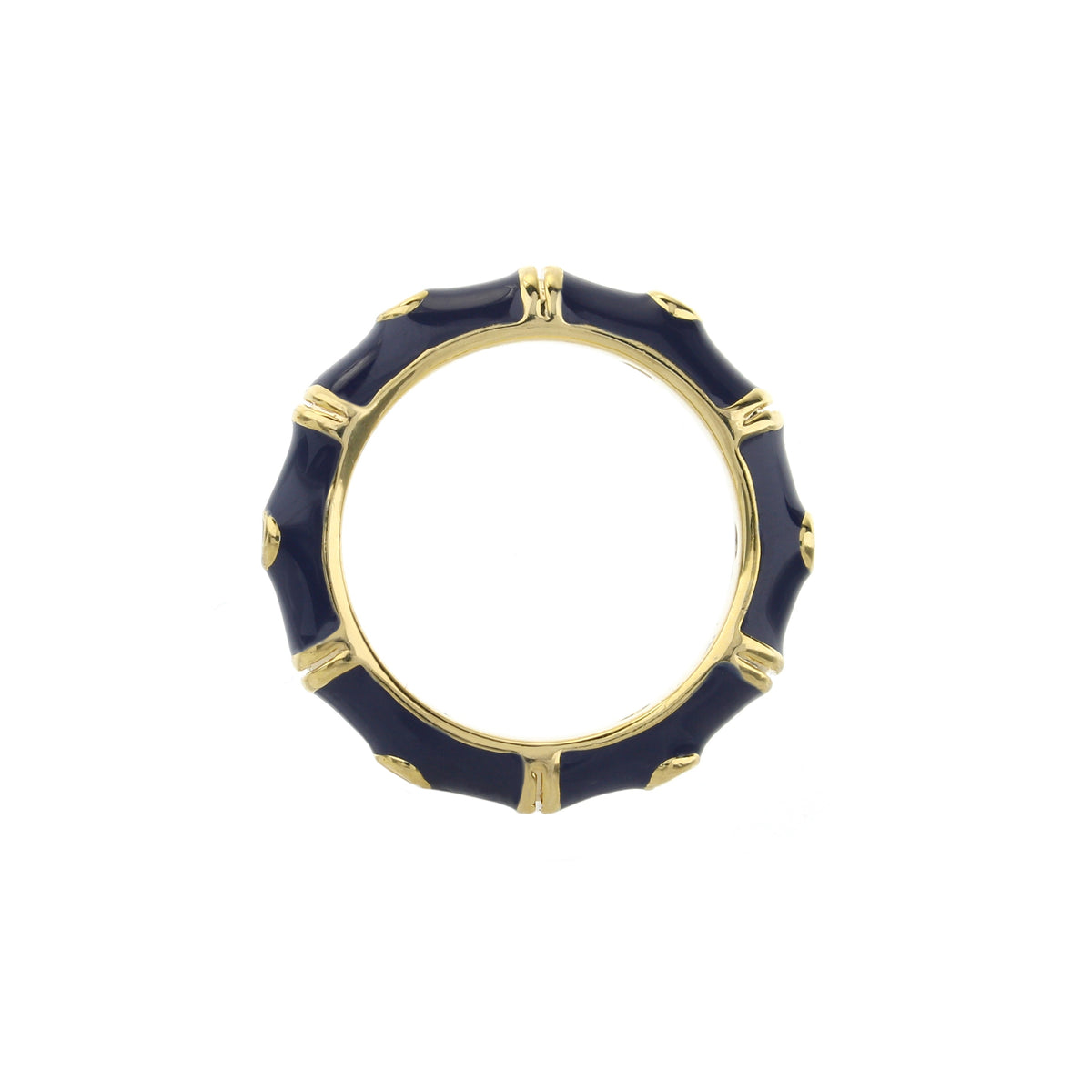 Tiny Dots Stackable Ring Crystal Dot Band navy enamel with gold edges Lauren G Adams on Tampa Home & Garden Store