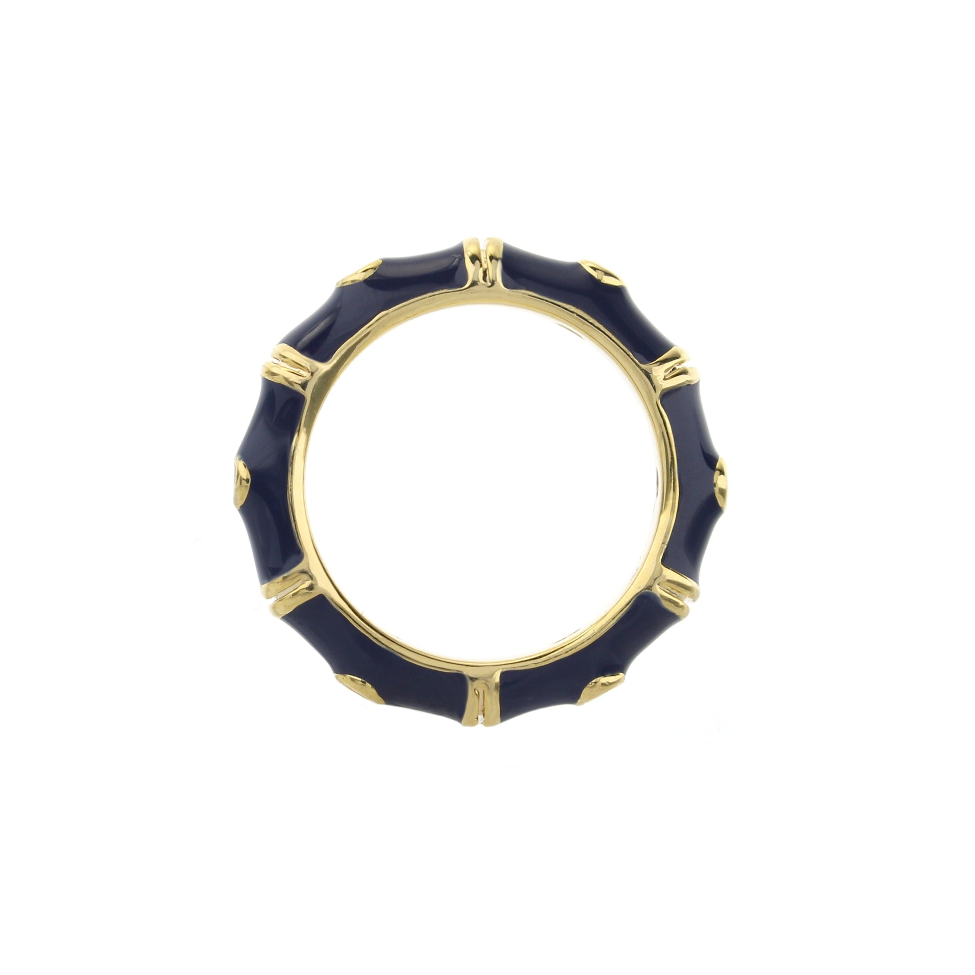 Tiny Dots Stackable Ring Crystal Dot Band navy enamel with gold edges Lauren G Adams on Tampa Home & Garden Store