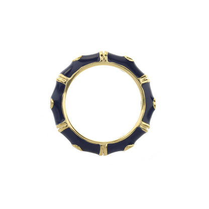 Tiny Dots Stackable Ring Crystal Dot Band navy enamel with gold edges Lauren G Adams on Tampa Home & Garden Store