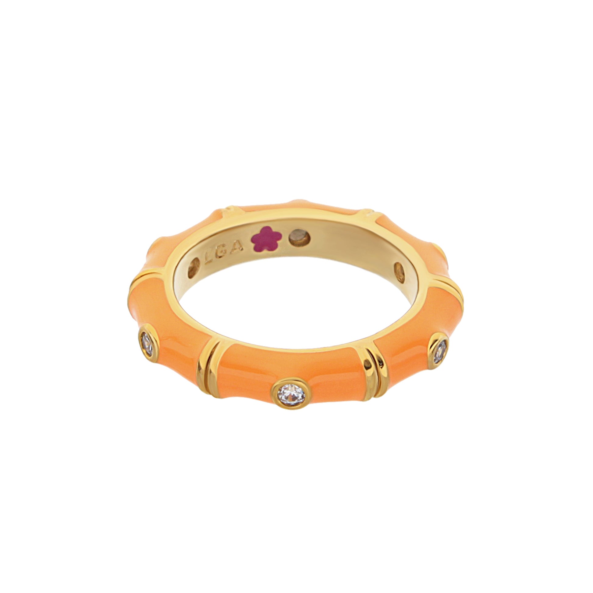 Tiny Dots Stackable Ring Crystal Dot Band orange gold with crystal accents Lauren G Adams on Tampa Home & Garden Store