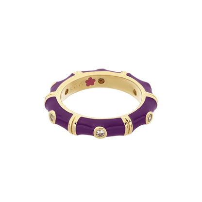 Stackable ring Tiny Dots Crystal Dot Band in purple enamel with gold-tone trim by Lauren G Adams on Tampa Home & Garden Store